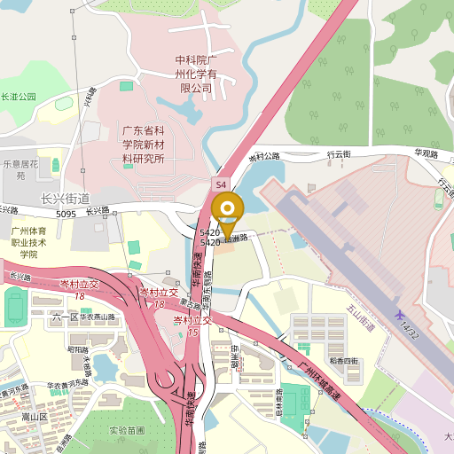 OpenStreetMap excerpt with pin on the Guangzhou sister company