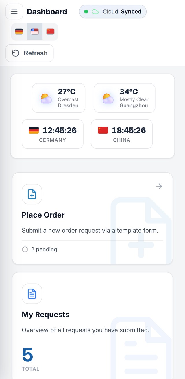 Trade-Hub app on iPhone: order requests