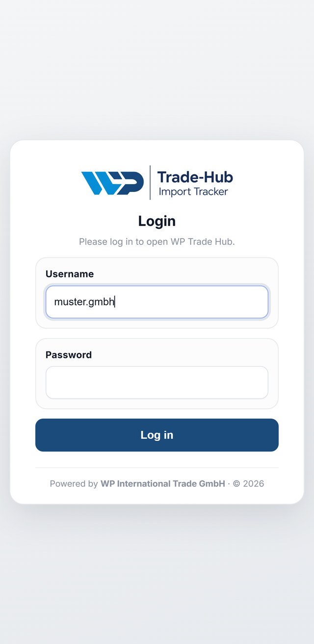 Trade-Hub app on iPhone: secure login